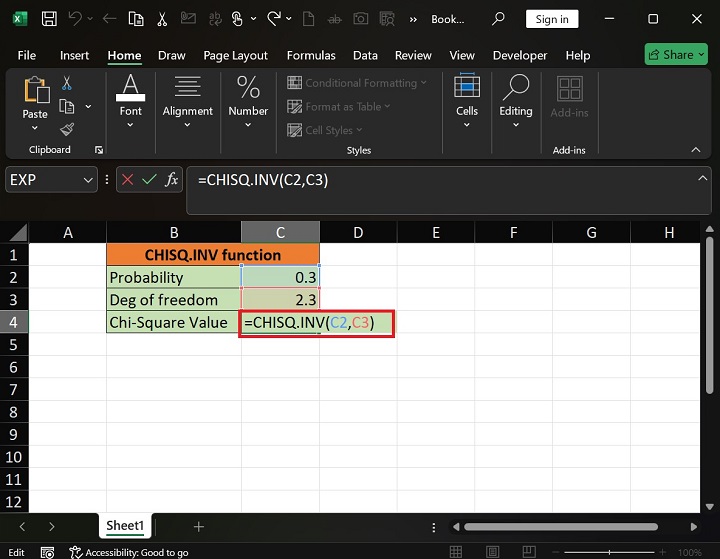 CHISQ.INV Function