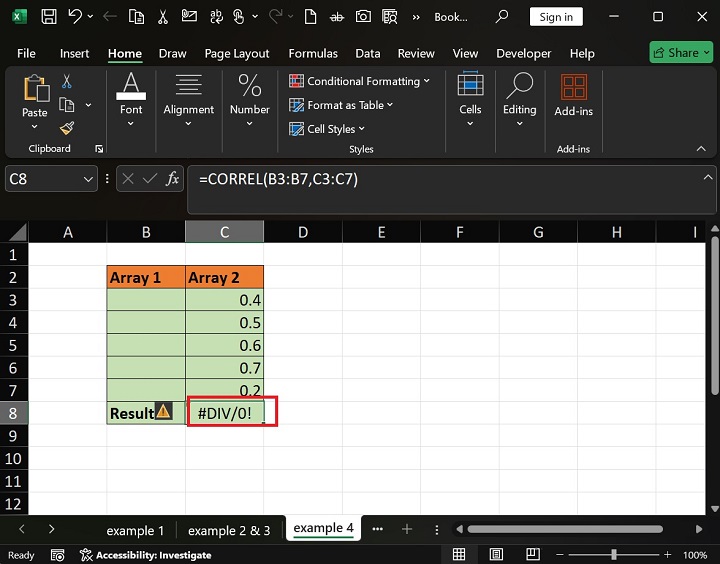 CORREL Function 8