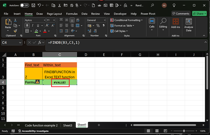 FINDB Function 6