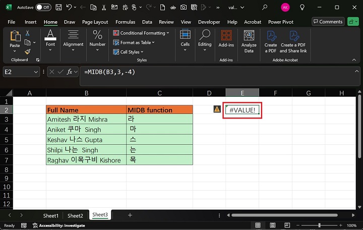 MIDB Function in Excel 6