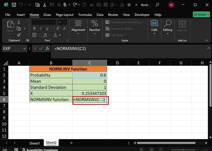 NORM.INV Function5