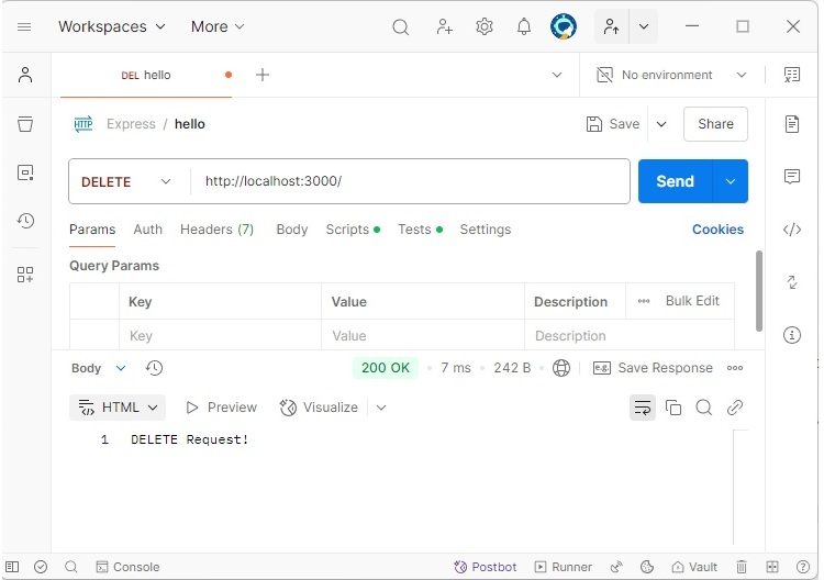 DELETE request