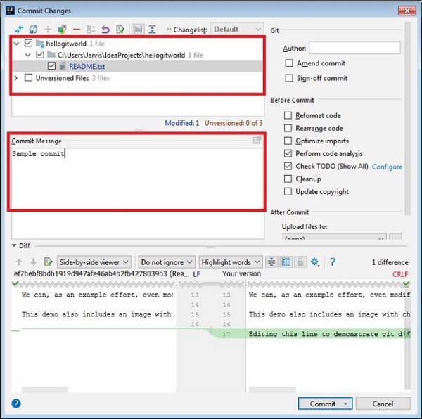 Commit Changes