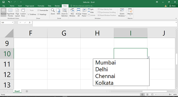 Dropdown List