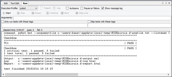 Checkbox execution