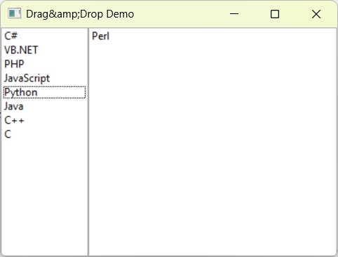 Drag Drop Output