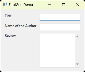 FlexiGridDemo Output